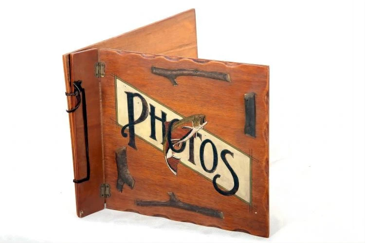 Antique Handmade Wooden Album Set Antique Handmade Wooden Album Set