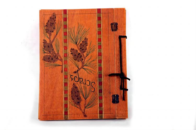 Antique Plant Pattern Wooden Album Set