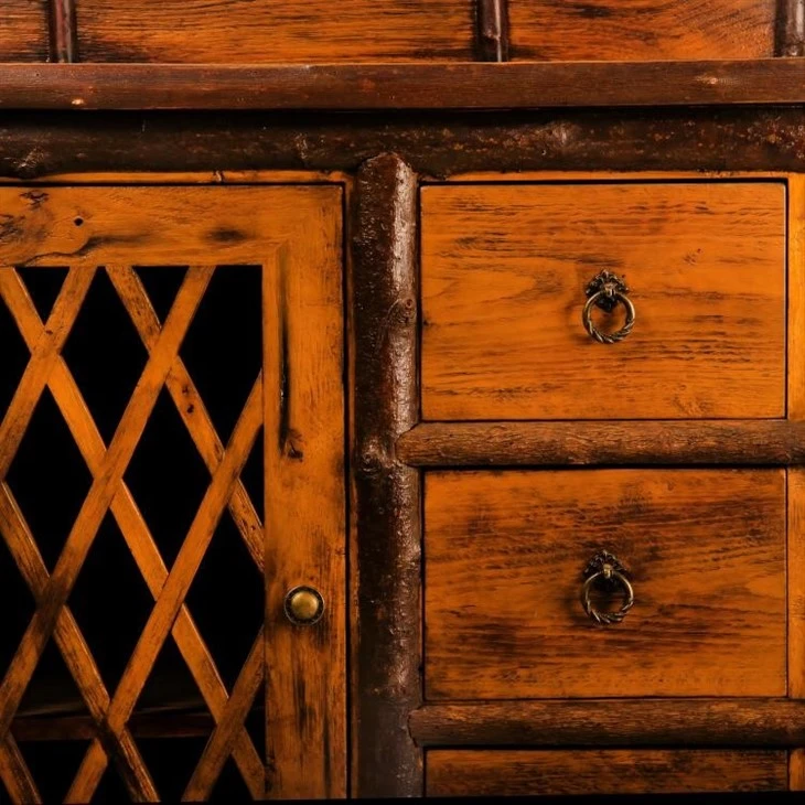 Classical bark decoration large cabinet-1