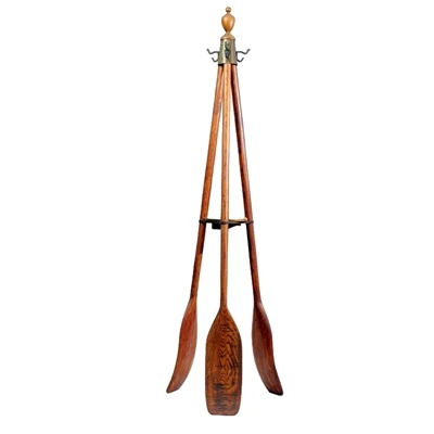 How to install the canoe paddle coat hat rack