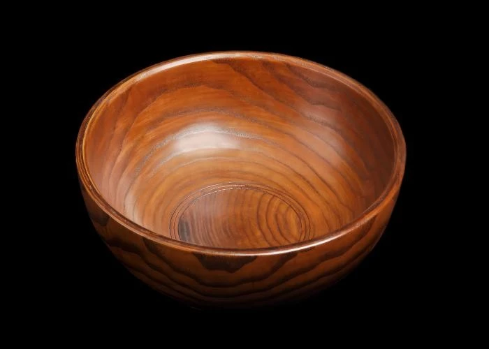 Natural wood grain storage bowl