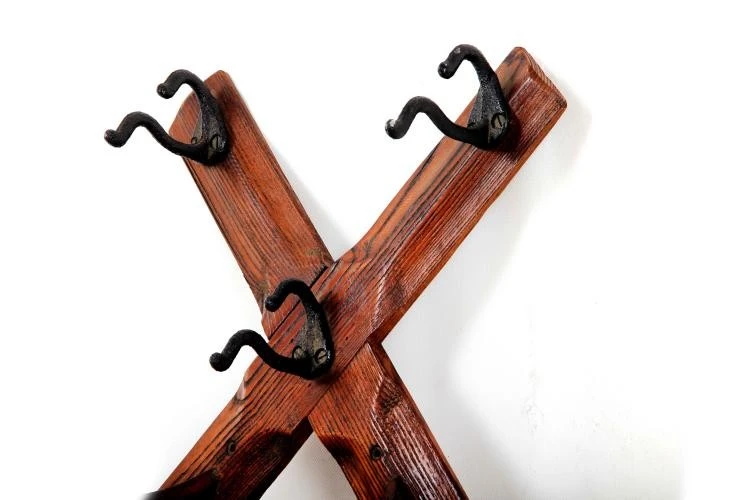 Ski Wall Mount Wooden Intersect Hook Ski Wall Mount Wooden Intersect Hook