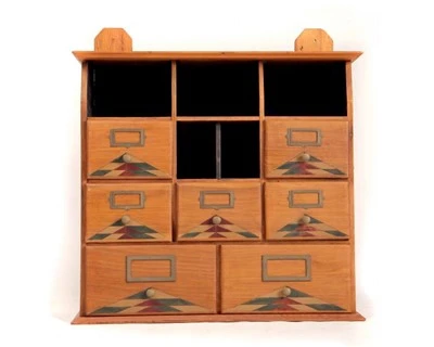 Antique Desktop Color Painting Cabinet With Active Drawer